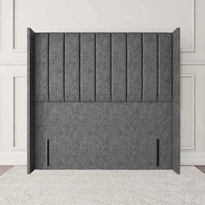 Prague Wingback Floor Standing Headboard - Silver Chenille