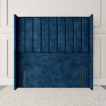 Prague Wingback Floor Standing Headboard - Blue Coniston