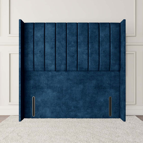 Prague Wingback Floor Standing Headboard - Blue Coniston