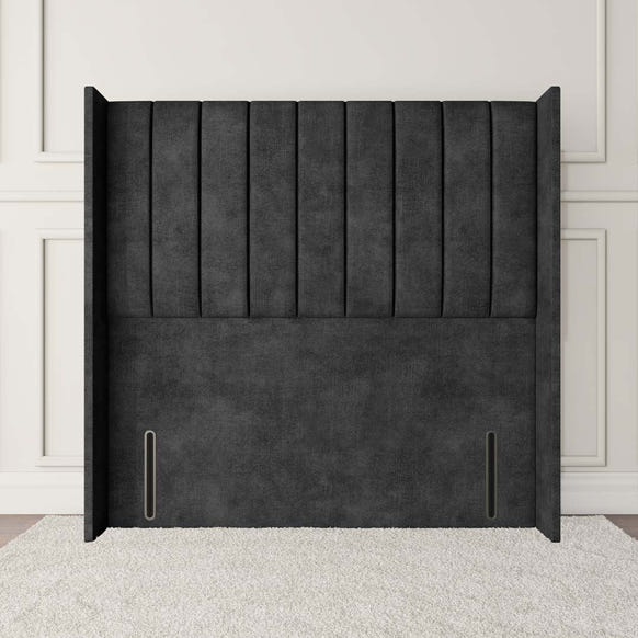 Prague Wingback Floor Standing Headboard - Charcoal Coniston