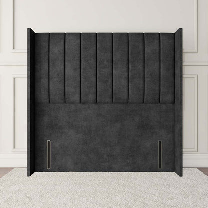Prague Wingback Floor Standing Headboard - Charcoal Coniston