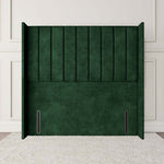 Prague Wingback Floor Standing Headboard - Emerald Coniston
