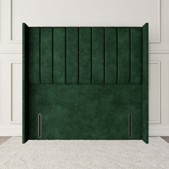 Prague Wingback Floor Standing Headboard - Emerald Coniston
