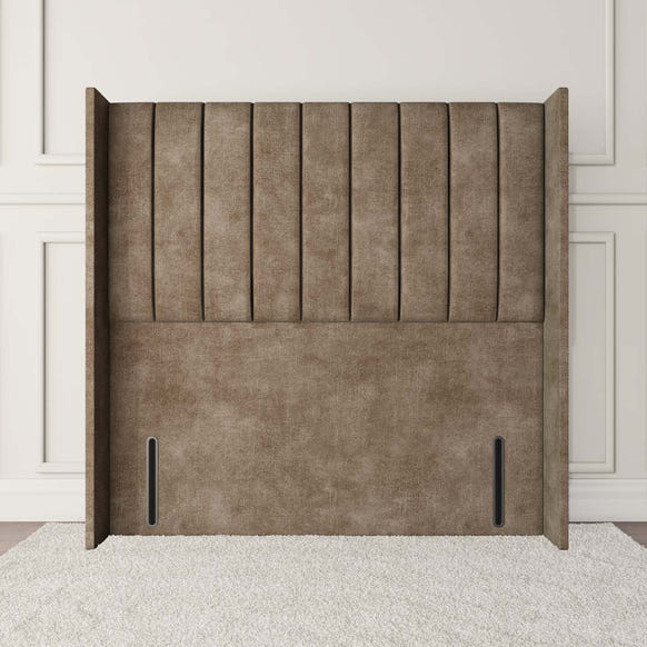 Prague Wingback Floor Standing Headboard - Mink Coniston