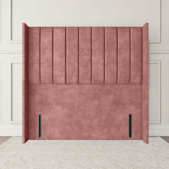 Prague Wingback Floor Standing Headboard - Pink Coniston