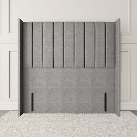 Prague Wingback Floor Standing Headboard - Silver Linoso