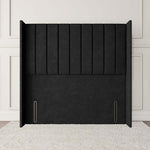 Prague Wingback Floor Standing Headboard - Black Naples