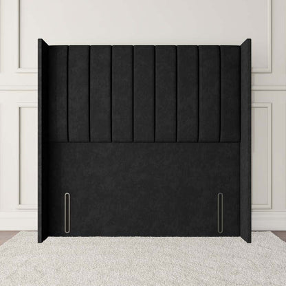Prague Wingback Floor Standing Headboard - Black Naples