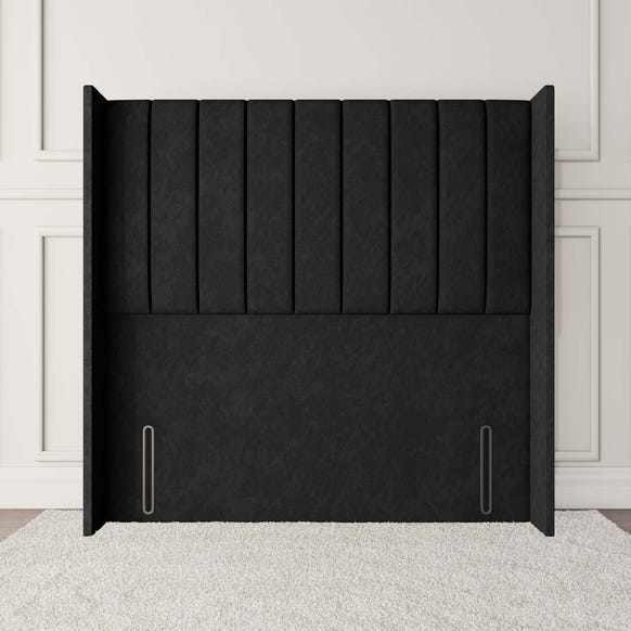 Prague Wingback Floor Standing Headboard - Black Naples