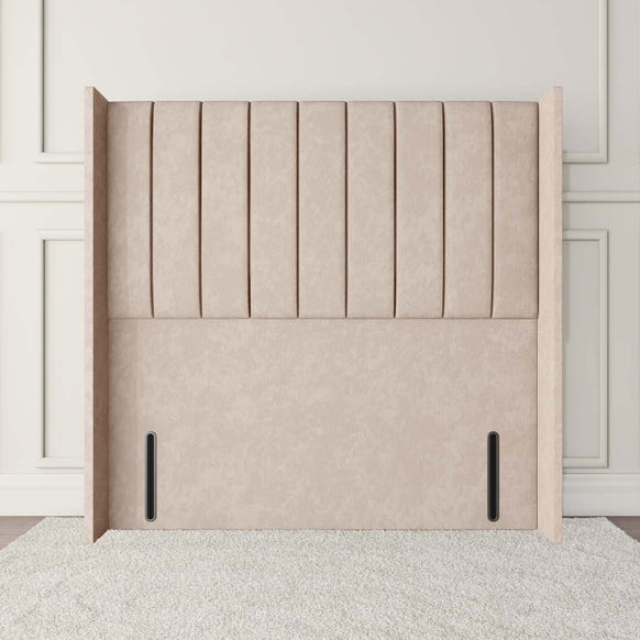 Prague Wingback Floor Standing Headboard - Cream Naples