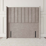 Prague Wingback Floor Standing Headboard - Seal Grey Naples