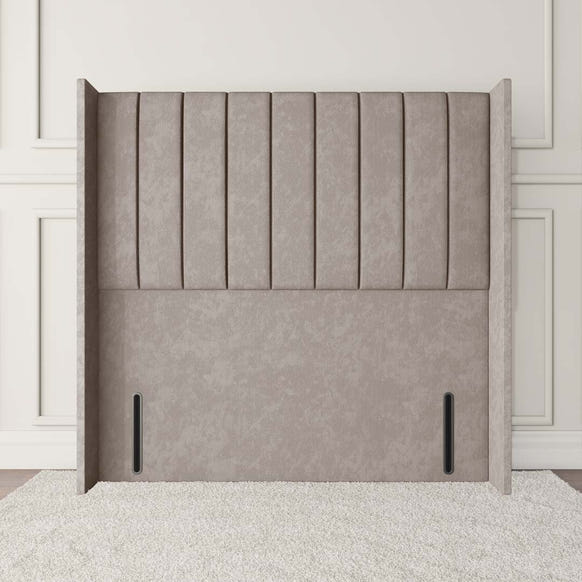 Prague Wingback Floor Standing Headboard - Seal Grey Naples