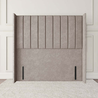 Prague Wingback Floor Standing Headboard - Seal Grey Naples