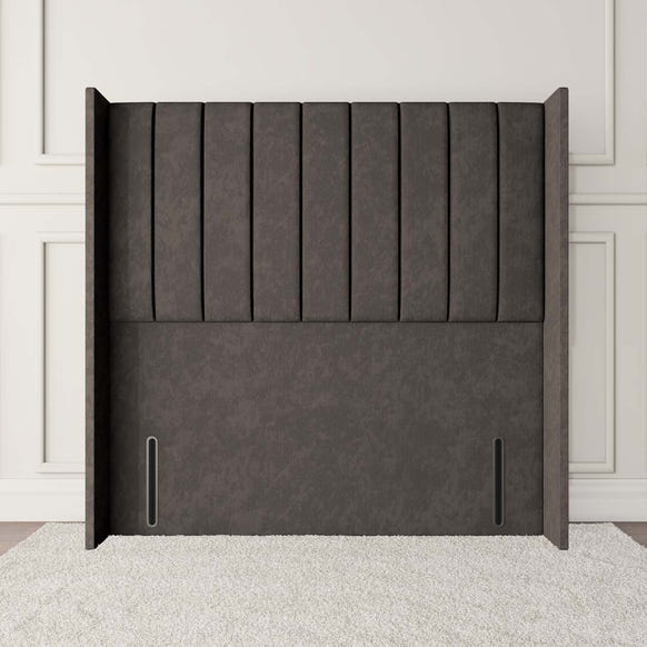 Prague Wingback Floor Standing Headboard - Slate Grey Naples