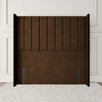 Prague Wingback Floor Standing Headboard - Mocca Plush Velvet