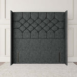 Paris Wingback Floor Standing Headboard - Charcoal Chenille