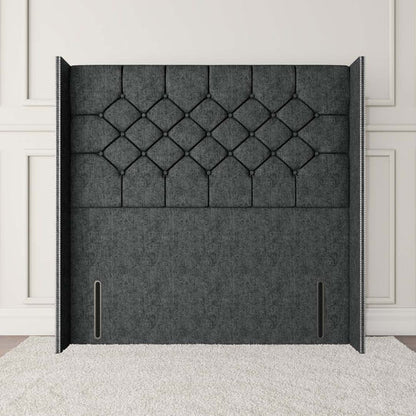 Paris Wingback Floor Standing Headboard - Charcoal Chenille