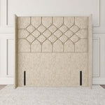 Paris Wingback Floor Standing Headboard - Cream Chenille