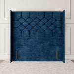Paris Wingback Floor Standing Headboard - Blue Coniston