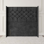 Paris Wingback Floor Standing Headboard - Charcoal Coniston