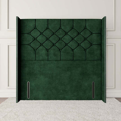 Paris Wingback Floor Standing Headboard - Emerald Coniston