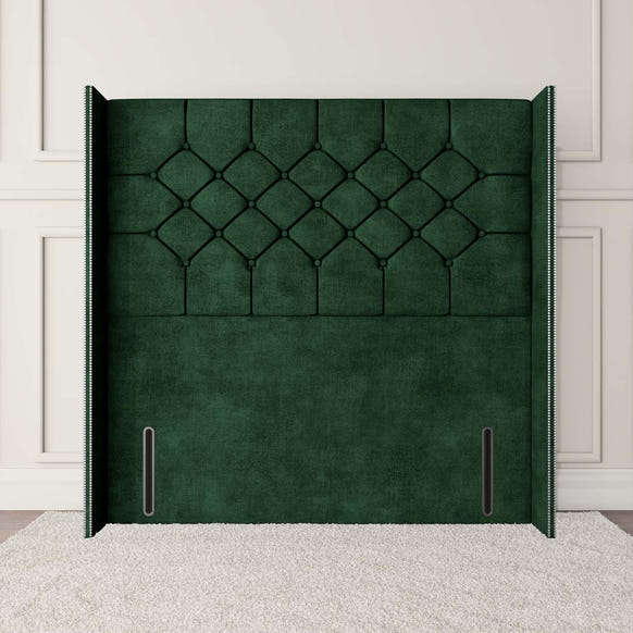 Paris Wingback Floor Standing Headboard - Emerald Coniston