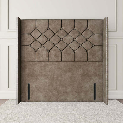 Paris Wingback Floor Standing Headboard - Mink Coniston