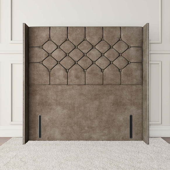 Paris Wingback Floor Standing Headboard - Mink Coniston
