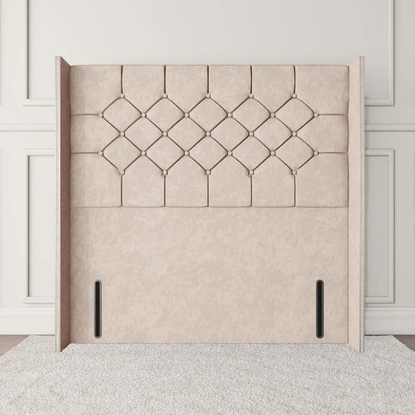 Paris Wingback Floor Standing Headboard - Cream Naples