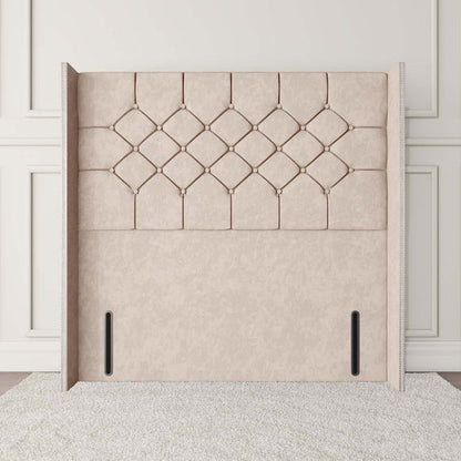 Paris Wingback Floor Standing Headboard - Cream Naples
