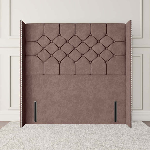 Paris Wingback Floor Standing Headboard - Mauve Naples