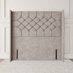 Paris Wingback Floor Standing Headboard - Seal Grey Naples