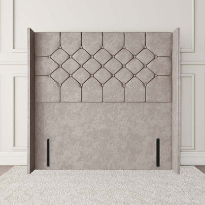 Paris Wingback Floor Standing Headboard - Seal Grey Naples