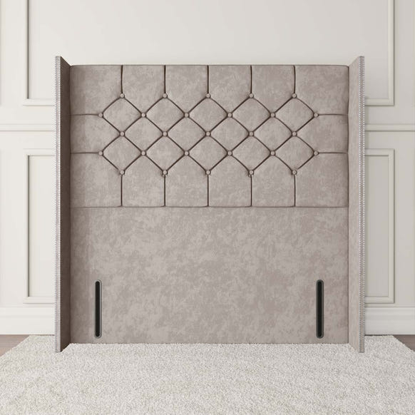 Paris Wingback Floor Standing Headboard - Seal Grey Naples