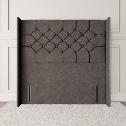 Paris Wingback Floor Standing Headboard - Slate Grey Naples