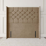 Paris Wingback Floor Standing Headboard - Mink Plush Velvet