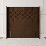 Paris Wingback Floor Standing Headboard - Mocca Plush Velvet