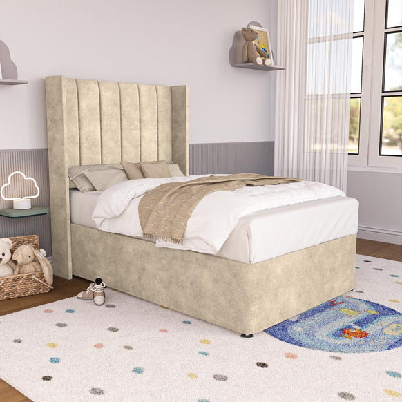 Prague Kids Wingback Divan Bed - Almond Coniston