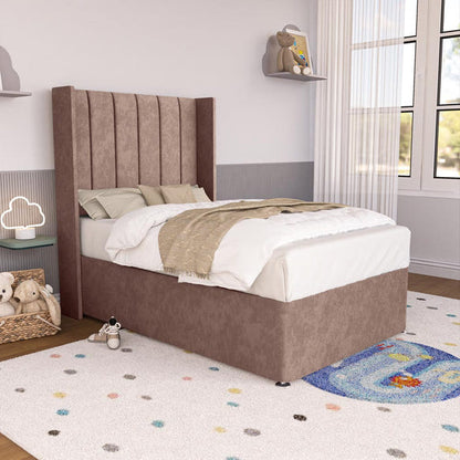Prague Kids Wingback Divan Bed - Mauve Naples