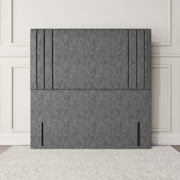 Rome Floor Standing Headboard - Silver Chenille