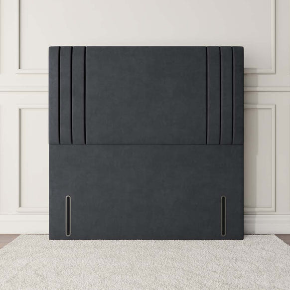 Rome Floor Standing Headboard - Black Plush Velvet