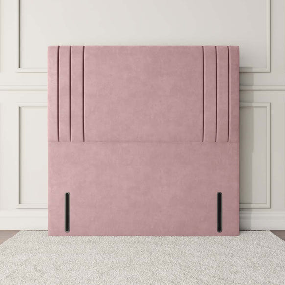 Rome Floor Standing Headboard - Pink Plush Velvet