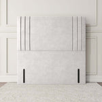 Rome Floor Standing Headboard - Silver Plush Velvet