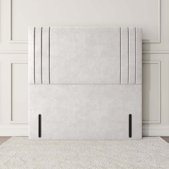 Rome Floor Standing Headboard - Silver Plush Velvet