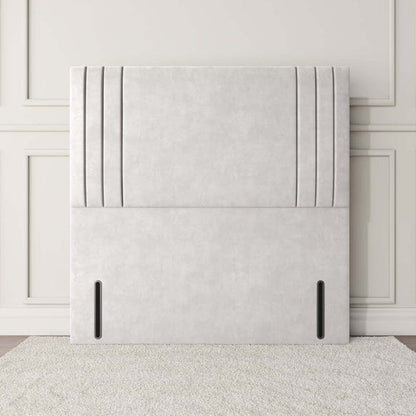 Rome Floor Standing Headboard - Silver Plush Velvet