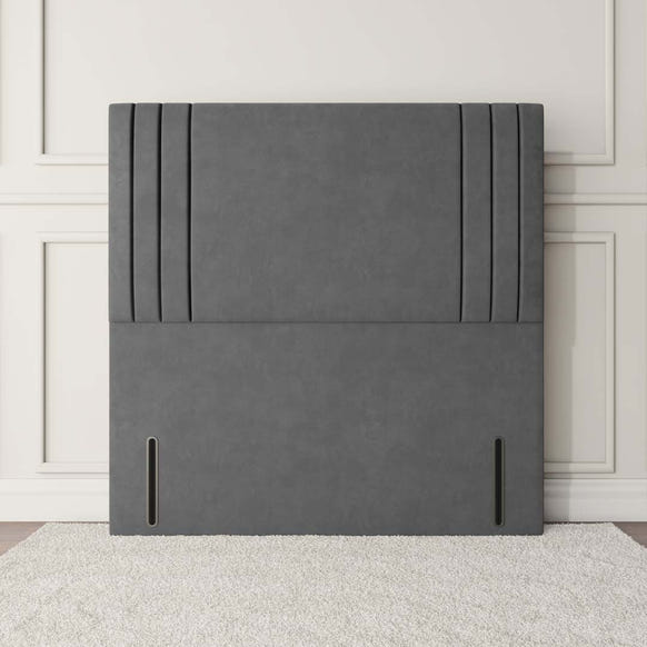 Rome Floor Standing Headboard - Steel Plush Velvet