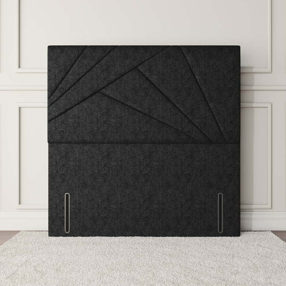 San Diego Floor Standing Headboard - Black Chenille