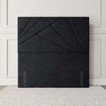 San Diego Floor Standing Headboard - Black Plush Velvet
