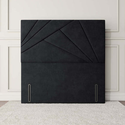 San Diego Floor Standing Headboard - Black Plush Velvet