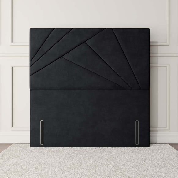 San Diego Floor Standing Headboard - Black Plush Velvet